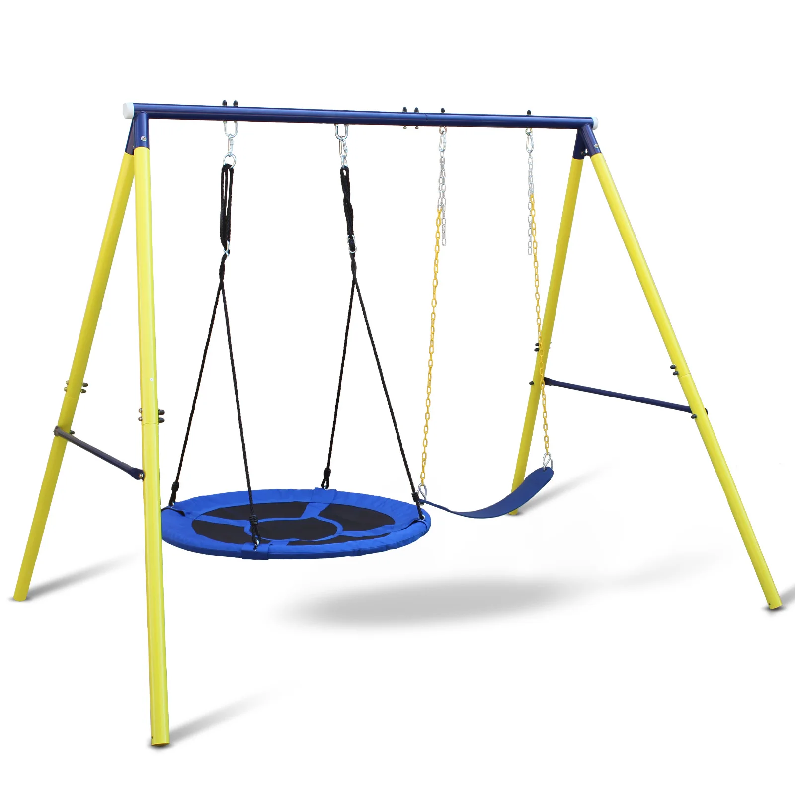 

Modern Style Indoor/Outdoor Metal Swing Set with Safety Belt Stainless Steel for Backyard Park School Courtyard Use
