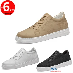 Sneakers Man Elevator Shoes Height Increase Insoles 6CM Sports  Lift Plus Size 35-47