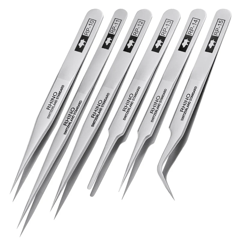 Japan RHINO RP Tweezers Anti-acid Anti-magnetic High-precision Super Hard Sharp Forceps For Watch Phone Jewelry Repair