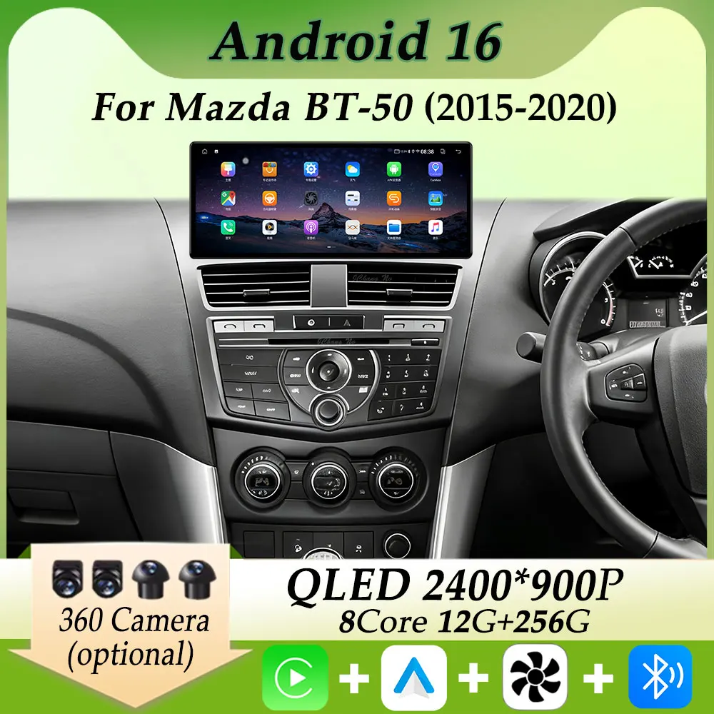 

Ультратонкий стереодисплей DSP для Mazda BT-50 2015-2020: автомобильное радио, мультимедийный плеер, Carplay, Android, разделенный экран, GPS-навигация, Wi-Fi