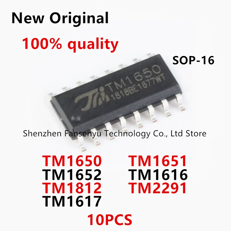

10Pcs 100% New TM1650 TM1651 TM1652 TM1616 TM1812 TM2291 TM1617 SOP-16 IC Chip In Stock Wholesale