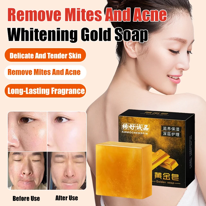 Bath Facial Soap Bar Acne Mite Removal Cleansing Soap Long‑Lasting Fragrance Body Face Washing Bar For Daily Skin Care