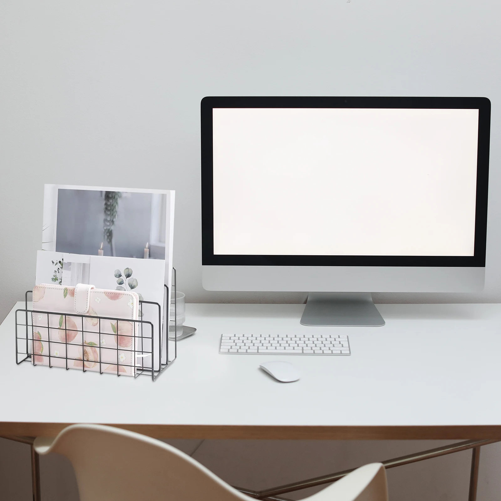

Desktop Storage Rack Mail Organizer File Holder Office Letter Organizers Countertop Iron Organization Bills