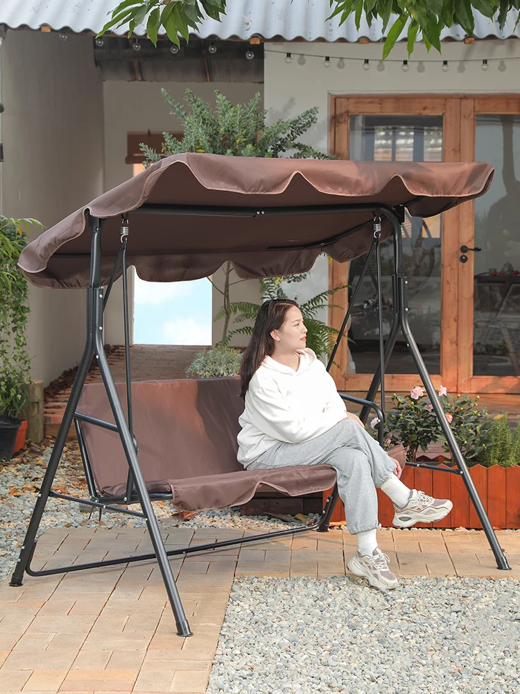 

Leisure swing outdoor courtyard garden rocking chair hanging basket balcony leisure hanging chair outdoor new Chinese wrought ir