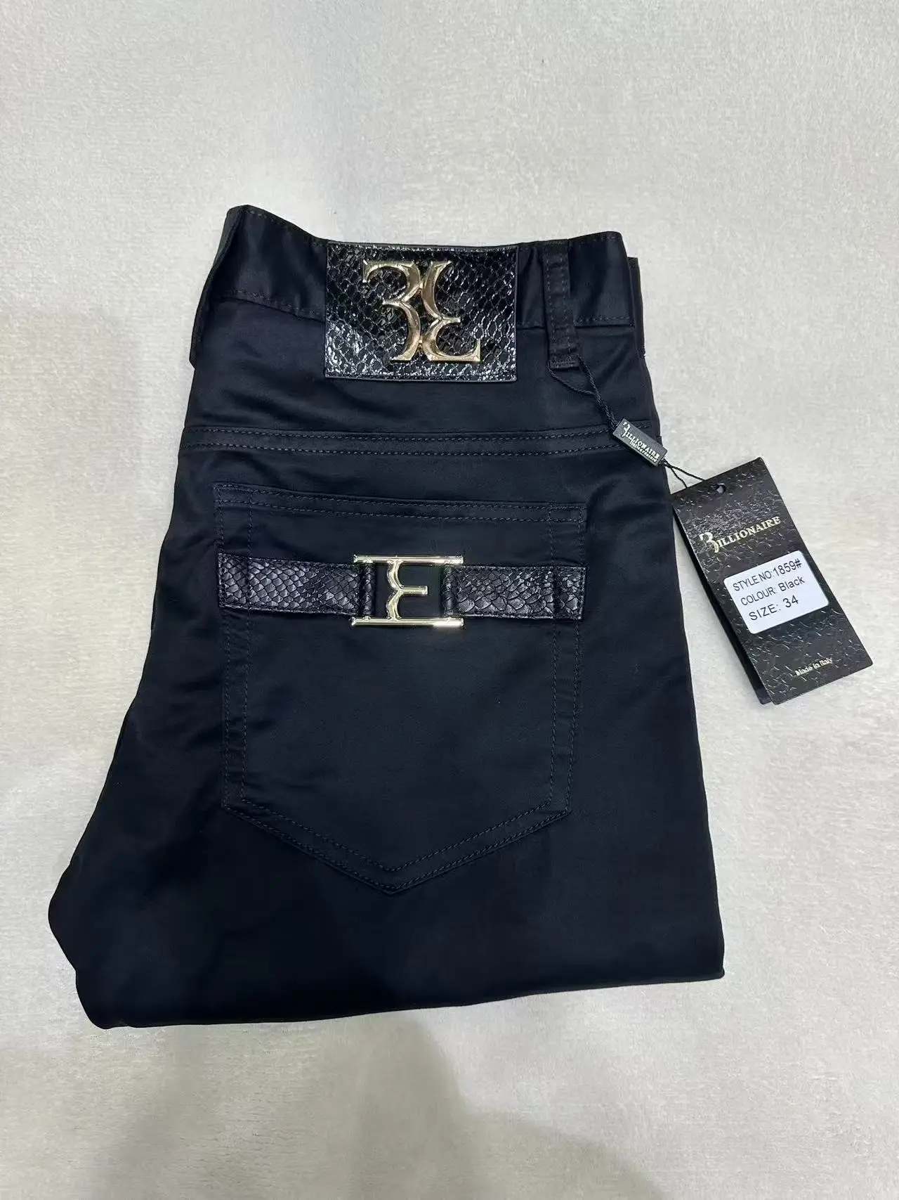 BILLIONAIRE BLSK CPRT Jeans Men 2026 Spring Summer new casual Embroidery comfortable elasticity Sports Big size 34-42 Pants