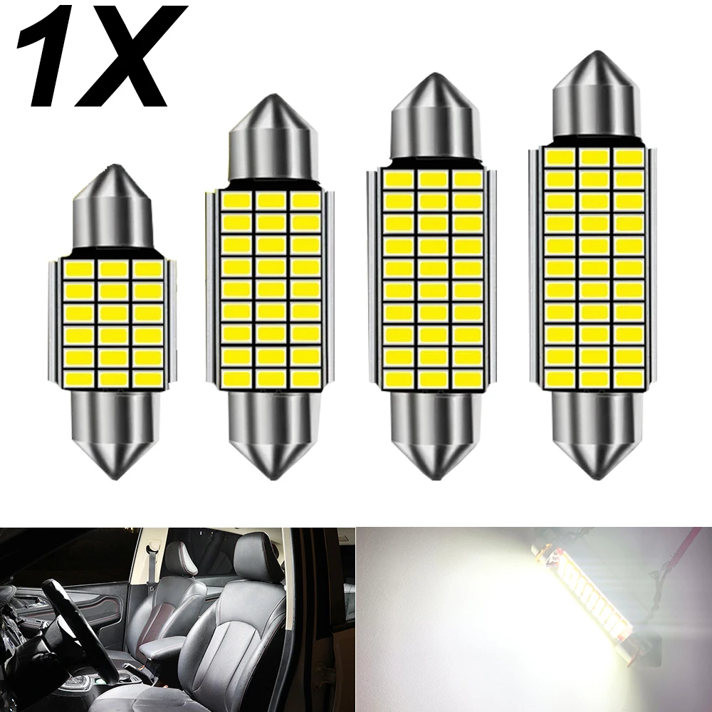 1pcs Festoon 31mm 36mm 39mm 41mm Super Bright 3014 LED Bulb C5W C10W Car License Plate Light Auto Interior Reading Dome Lamp