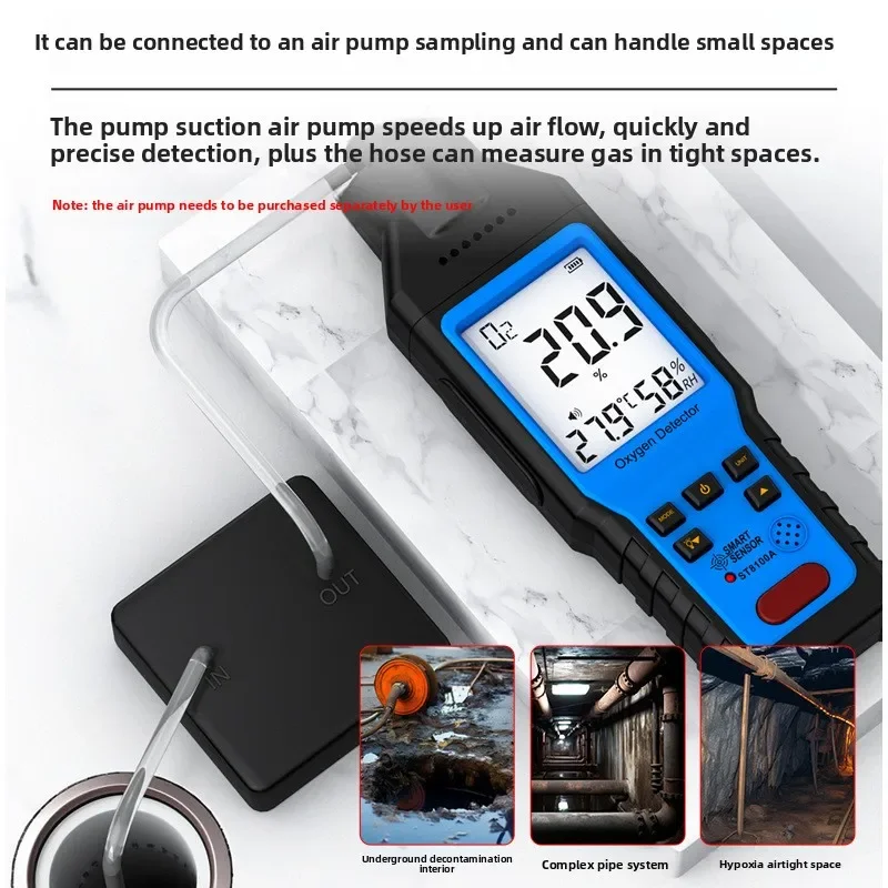 666 ST8100A Oxygen O2 Concentration Content Handheld Portable Testing Instrument 777