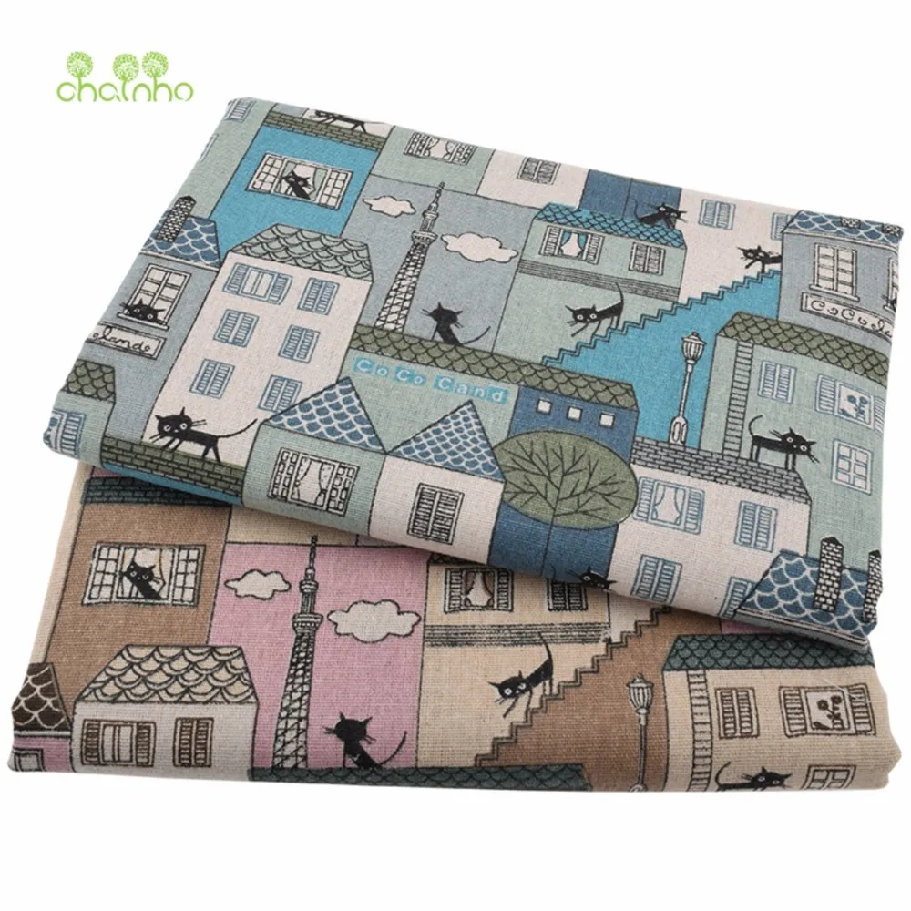 Tessuto di lino di cotone stampato per trapuntatura Patchwork cucito divano fai da te tovaglia mobili copertura tessuto tenda borsa cuscino tessuto