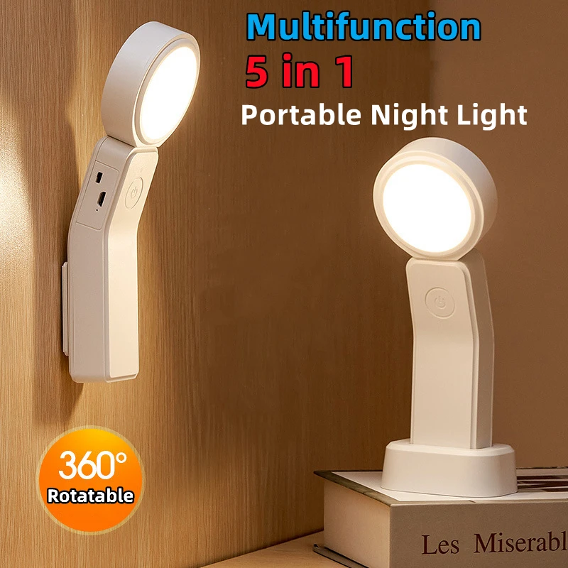 

LED Night Light Desk Lamp Hanging Magnetic Table Lamp Chargeable Stepless Dimming Cabinet Light For Closet Wardrobe Wall Lamp