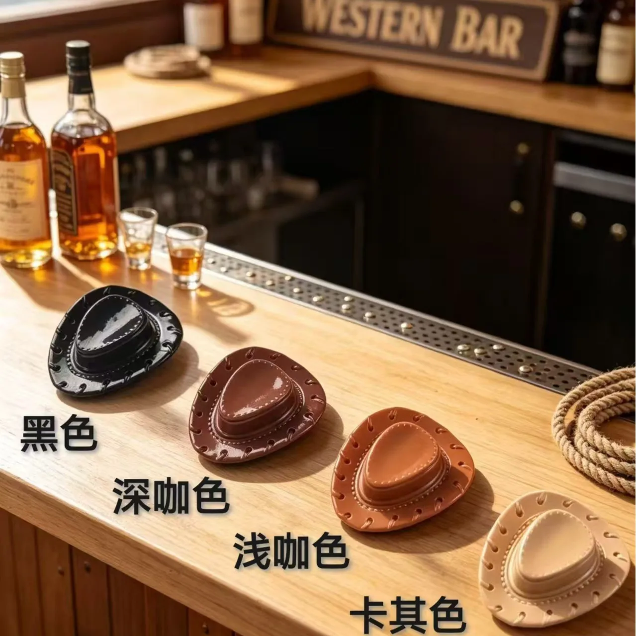 100pcs Kawaii Simulation Cowboy Hat Resin DIY Accessories for Keychain Jewelry Miniature Scene Micro landscape Dollhouse Decor