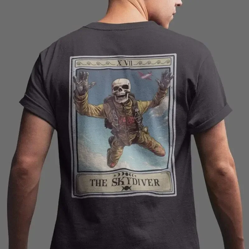 The Skydiver Tarot Card T Shirt BACK PRINT Skydiving
