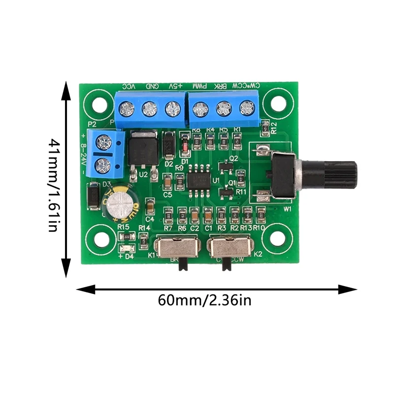 DC 8V-24V Brushless DC Motor Driver Controller Board PWM Driver Fan Motor Speed Governor Forward And Backward Control 18KHz