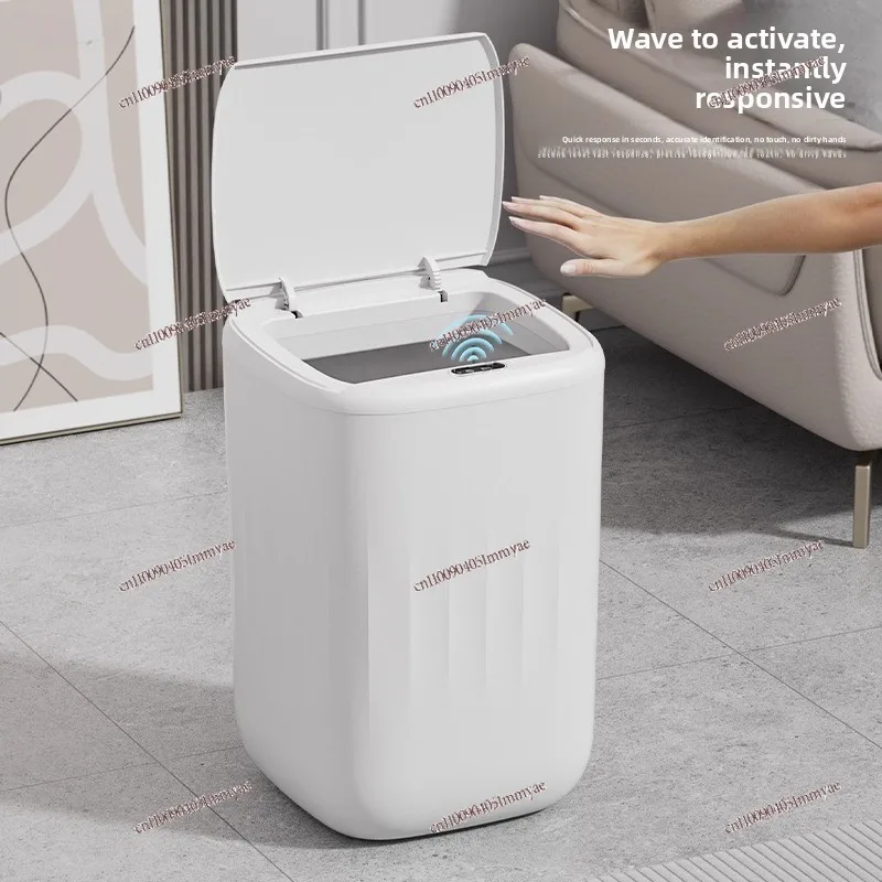 Intelligent induction trash can charging household large capacity open lid waterproof