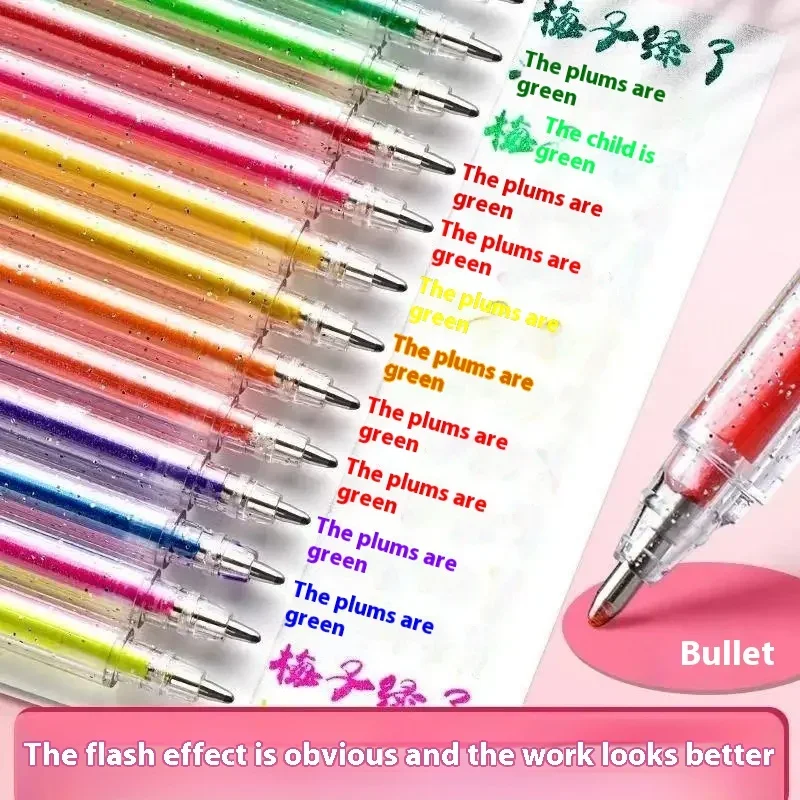 8-48 Farben Glitzer-Gelstift-Set 1,0 mm Metall-Glitzerfarben-Kugelschreiber für Bücher, Karton, Tagebuch, Zeichnen, Markieren, Malen, DIY-Kunst – Detail 1