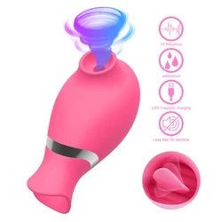 Tongue Licking Vibrator for Women G Spot Nipple Clitoris Sucker Stimulator Female Vaginal Massager Sex Toys for Adult Goods