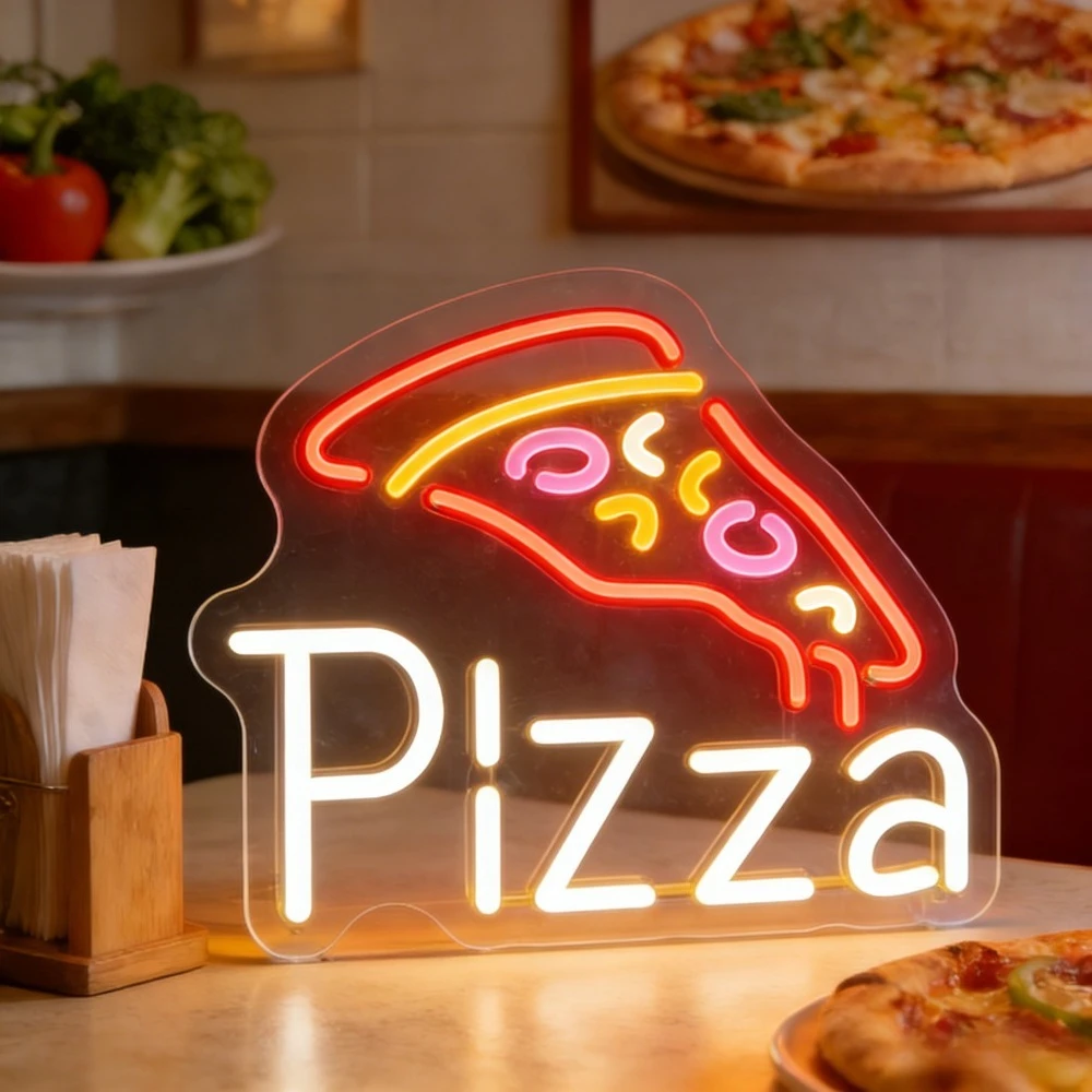 

Светодиодная неоновая вывеска «Пицца» с USB-питанием, регулируемая, красно-желтая, для пиццерий, итальянских кафе, ресторанов, игровых комнат, декора для тематических вечеринок в стиле еды