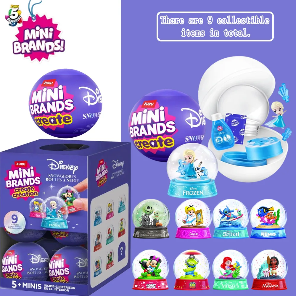 ZURU Mini Brands Caja Sorpresa con Bola de Nieve DIY, Juguetes en Miniatura Coleccionables, Estilo Globo de Nieve, Juguete de Desempaquetado