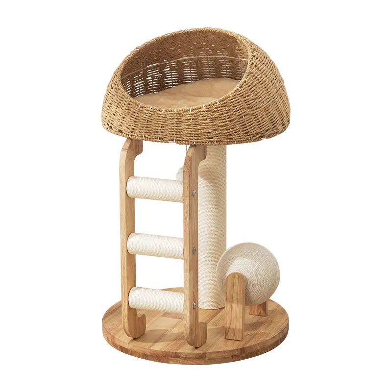 

OEM Modern Large Cat Tower Scratcher Solid Wood Pet Furniture New Large Tower Scratching Post Toy For Cats
