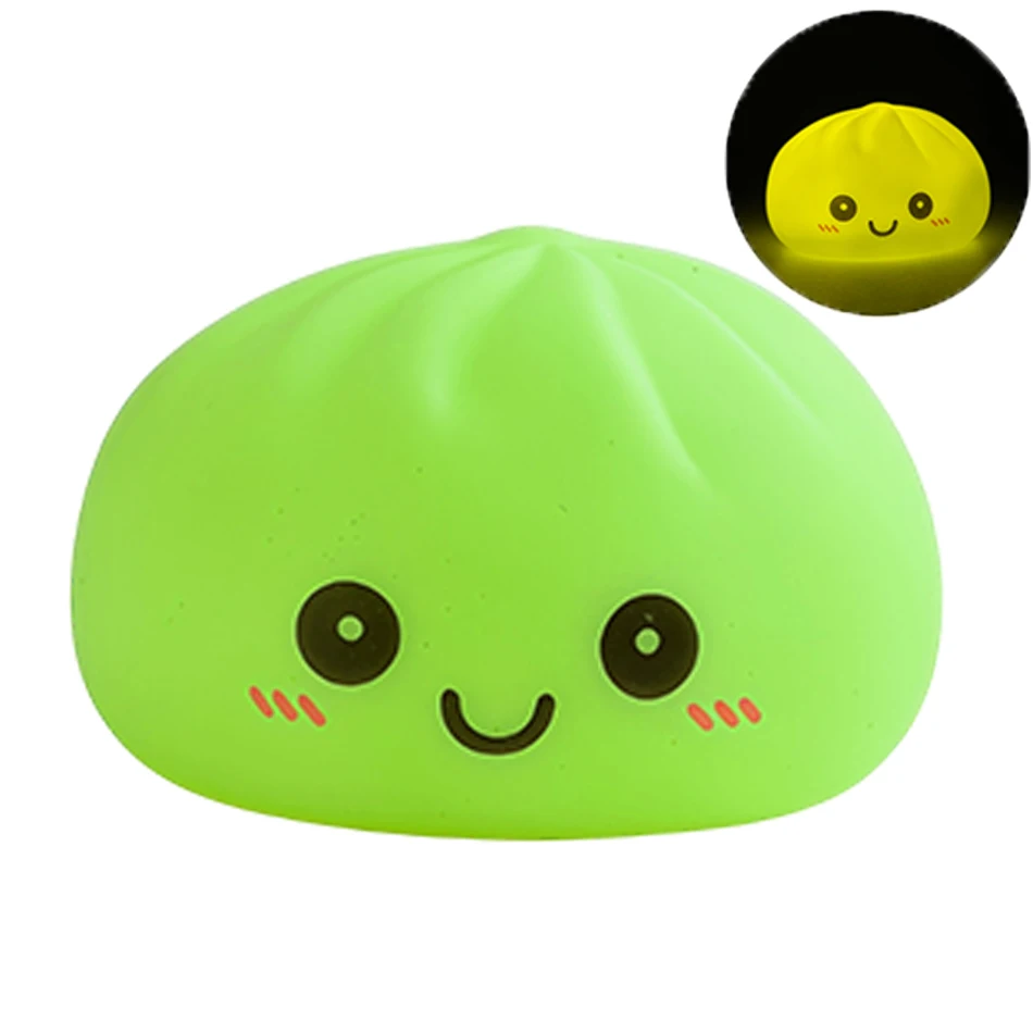 New dumpling squishy LED Night Light Living Room Cute Plastic Lamp Bedside Decor Creative  Night Light Birthday Gift Decoration