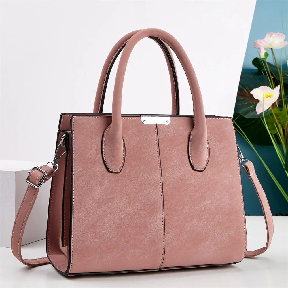 Fashion PU Women's Bag High-end Simple Texture Tote Bag Large Capacity Vintage Crossbody Bag Women
