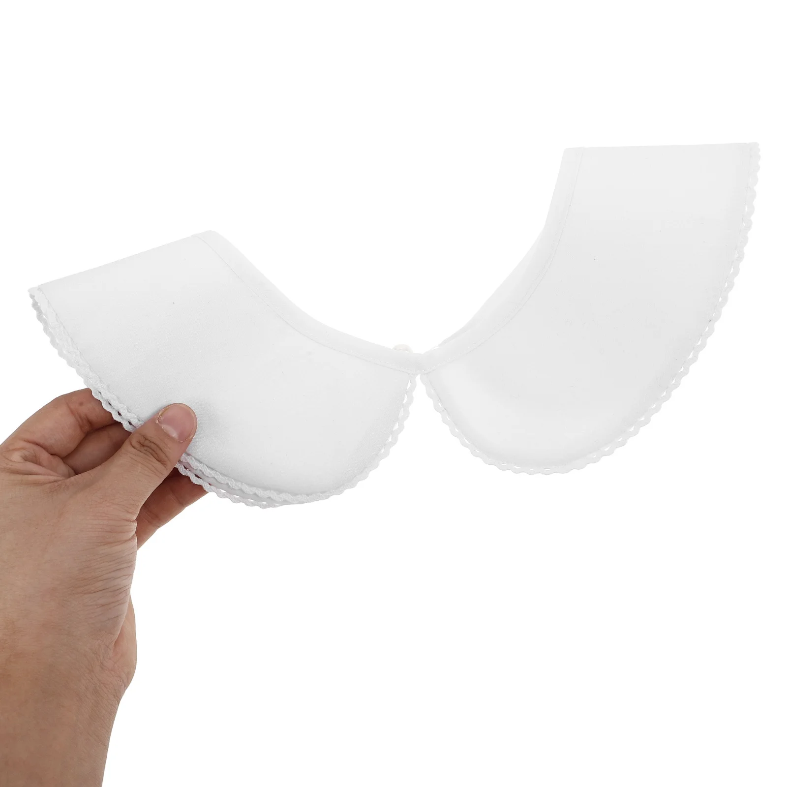 取り外し可能な白いフェイクカラー女性用コットンレースラウンドラペル偽ブラウスディッキー秋冬エレガントカジュアルオフィス衣装