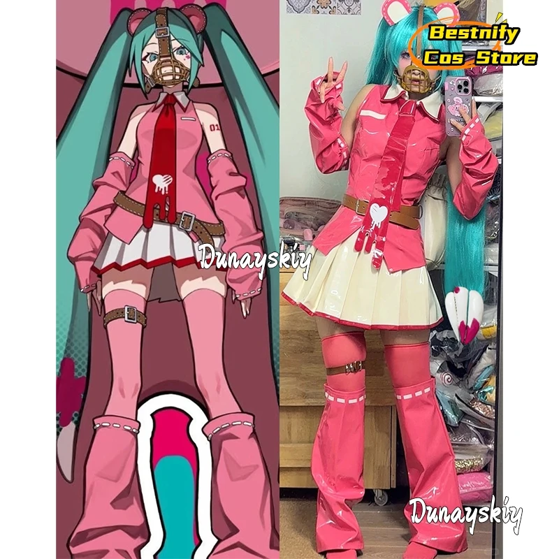 CR6.9* Disfraz de Cosplay de Mikuuu del Juego de Anime Project Sekai, Nuevo Conjunto de Oso Rosa, Chaleco Rosa, Vestido JK Blanco, Estilo Lolita Dulce Jirai Kei