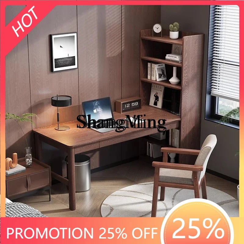 

CL wood desk home bedroom study corner learning writing simple bookshelf