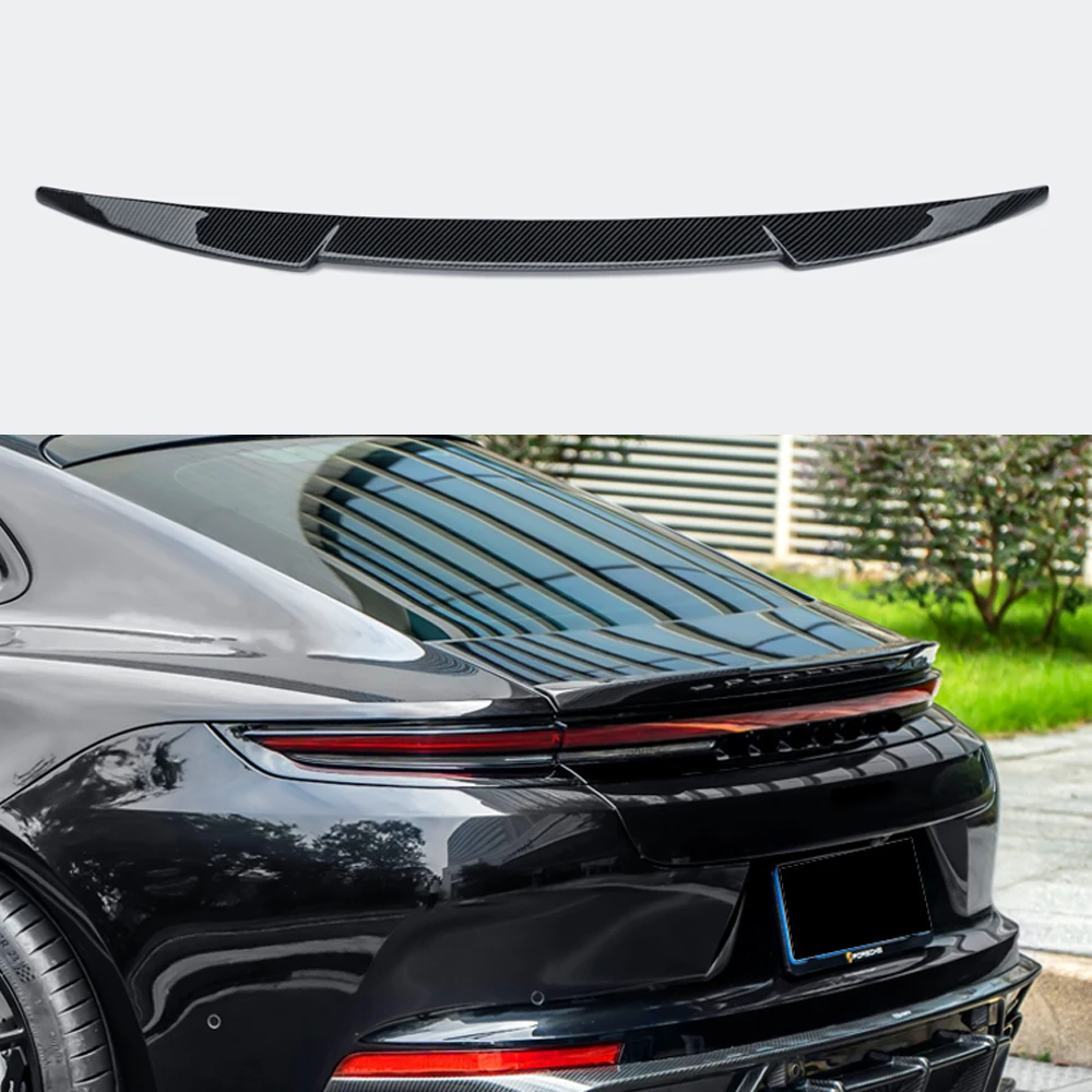 

For Porsche Panamera 2024 2025 Real Dry Carbon Fiber Car Rear Trunk Spoiler Lip Tail Air Deflector Wings Decoration Accessories
