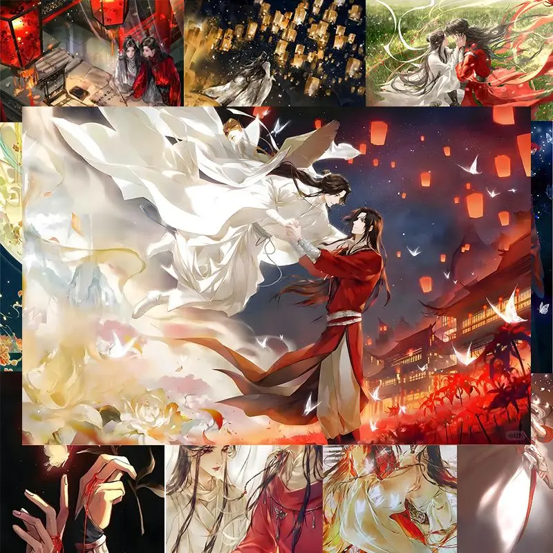 Heaven Officials Blessing Frameless Canvas Wall Art Anime Manga Peripheral  Stylish Bedroom Room ation