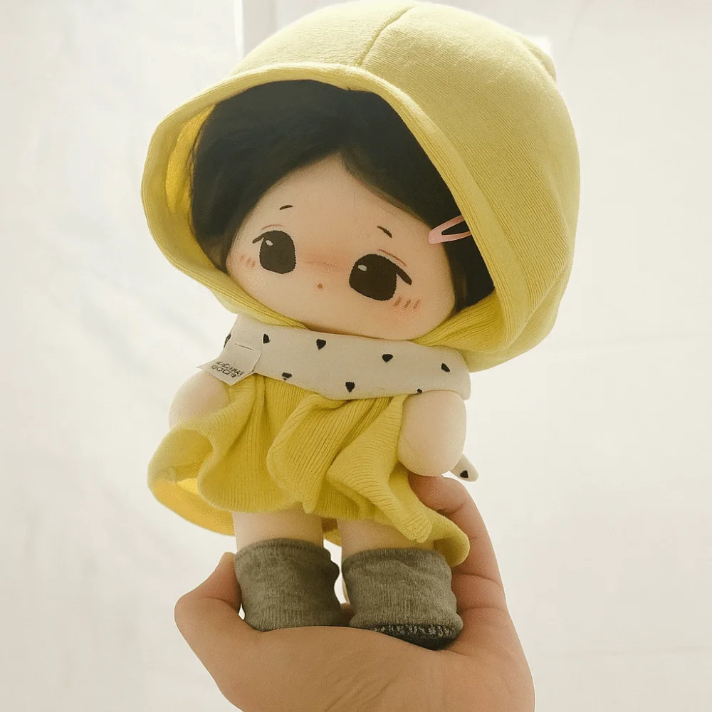 

Elven Cloak 20cm Cotton Doll Clothes Yellow Hat with Shoes Cute Doll Clothes Dress Up Skirt Cotton Doll's Clothes