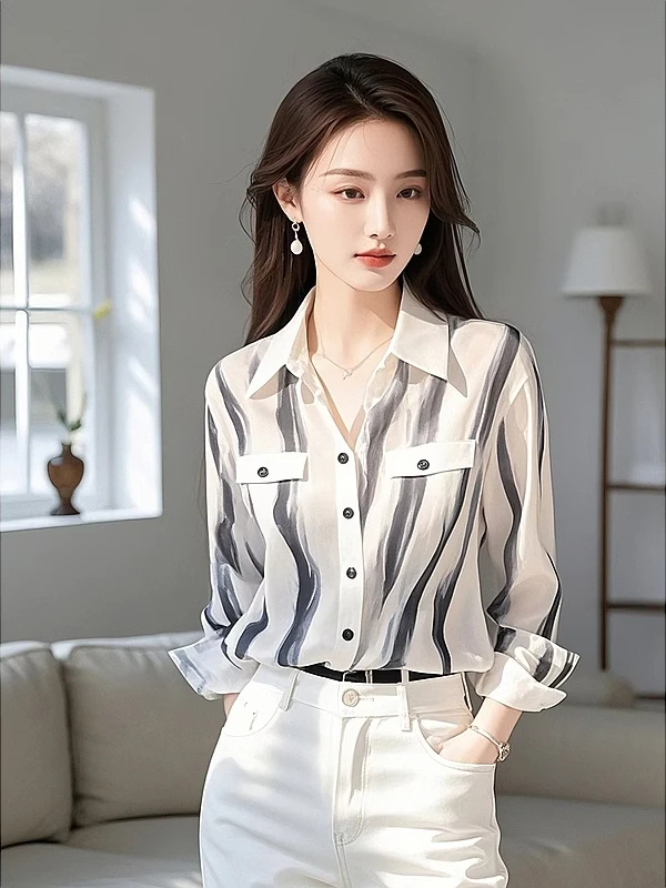 

Модная белая женская блузка с длинным рукавом, прямого кроя, однотонная, весенняя, в корейском стиле, от Outlet Brand Ele Top