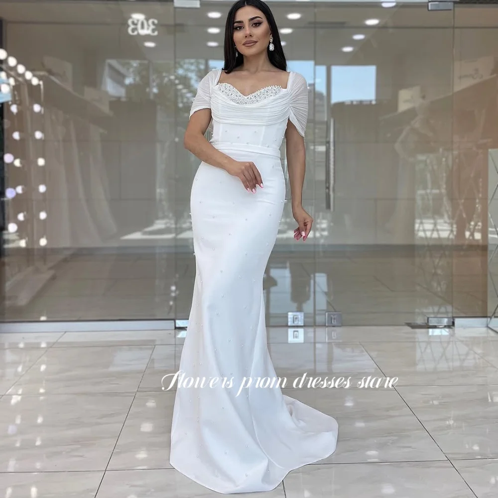 

Flowers Mermaid Party Dress Off Shoulder Evening Dress Crystal Stones Prom Dress vestidos de novia Customized