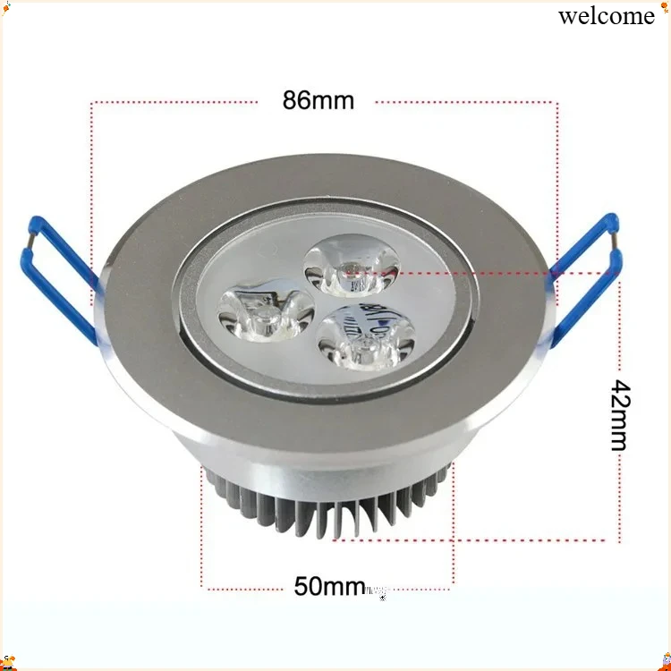 1pcs/lot 3W Ceiling downlight Epistar LED round ceiling lamp Recessed Spot light AC85-265V for home illumination