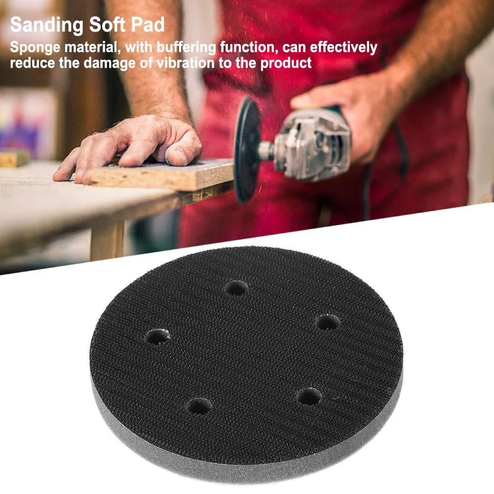 Soft Sanding Interface Pad Soft Sponge Sanding Pads 125mm Diameter Soft Buffer Sponge Interface Cushion Pad for Sanding Pads