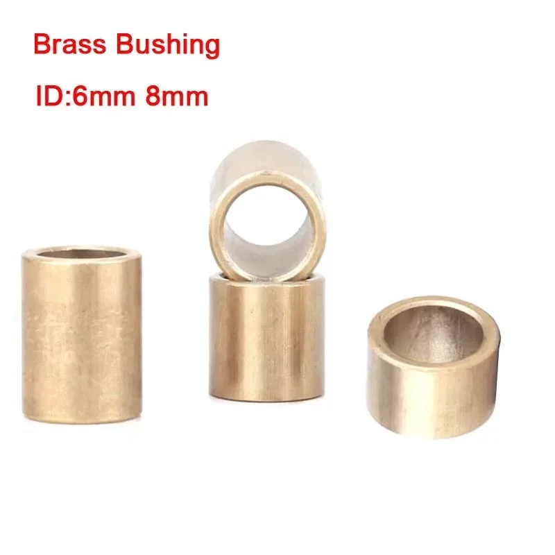 2-10Pcs  ID 6mm 8mm Powder Metallurgy Oil Brass Bushing Guide Sleeve Precision Copper Base Bearing Shafts Inner Bushing