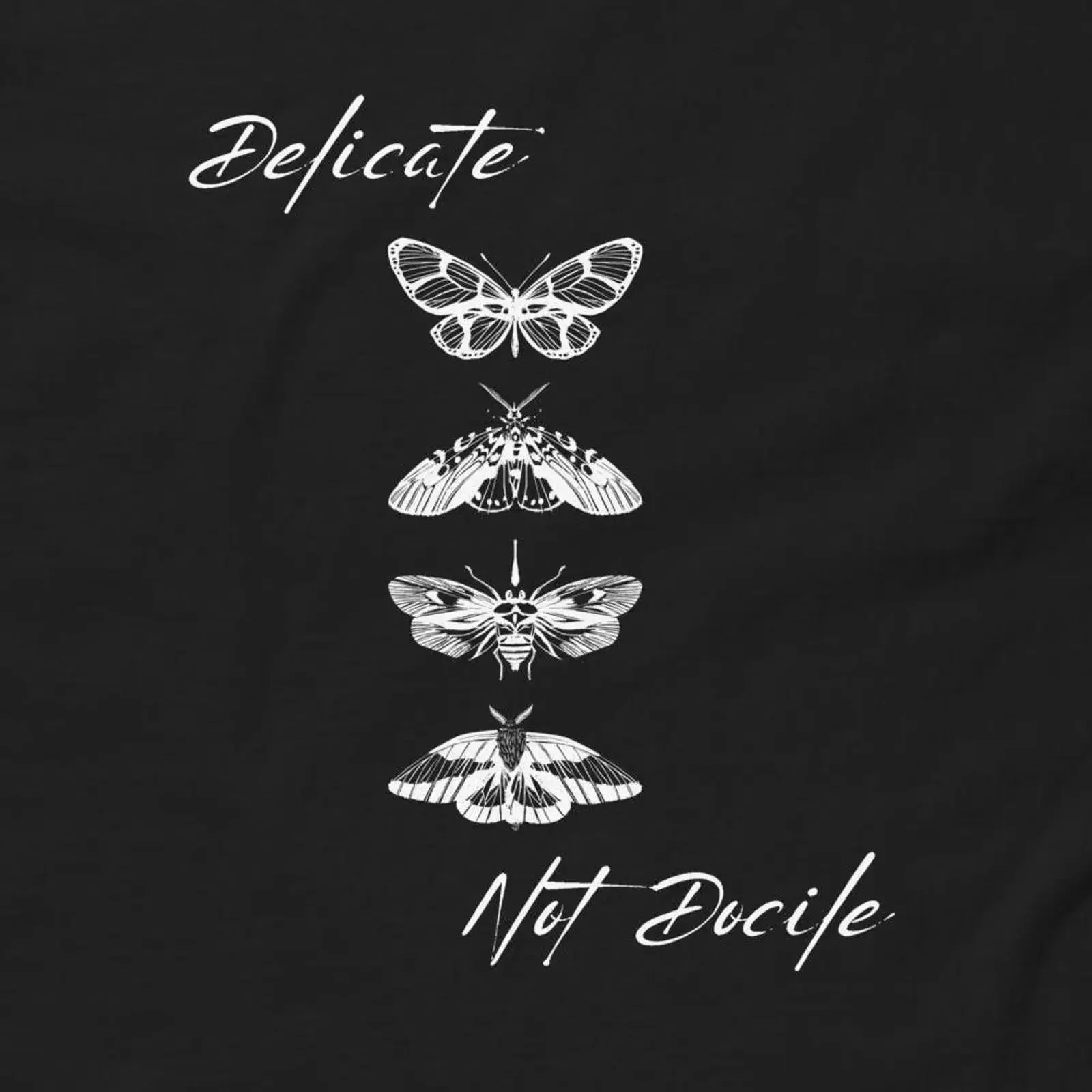 Camiseta Delicate Not Docile, Estilo Vintage, Lavada, para Uso Diario, Elegante, Casual, Transpirable, Ligeramente Informal