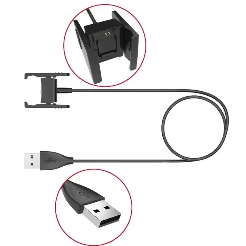 Cable cargador USB para pulsera inteligente Fitbit Charge 2, Cable de carga rápida para pulsera Fitbit Charge 2, accesorios adaptadores de base