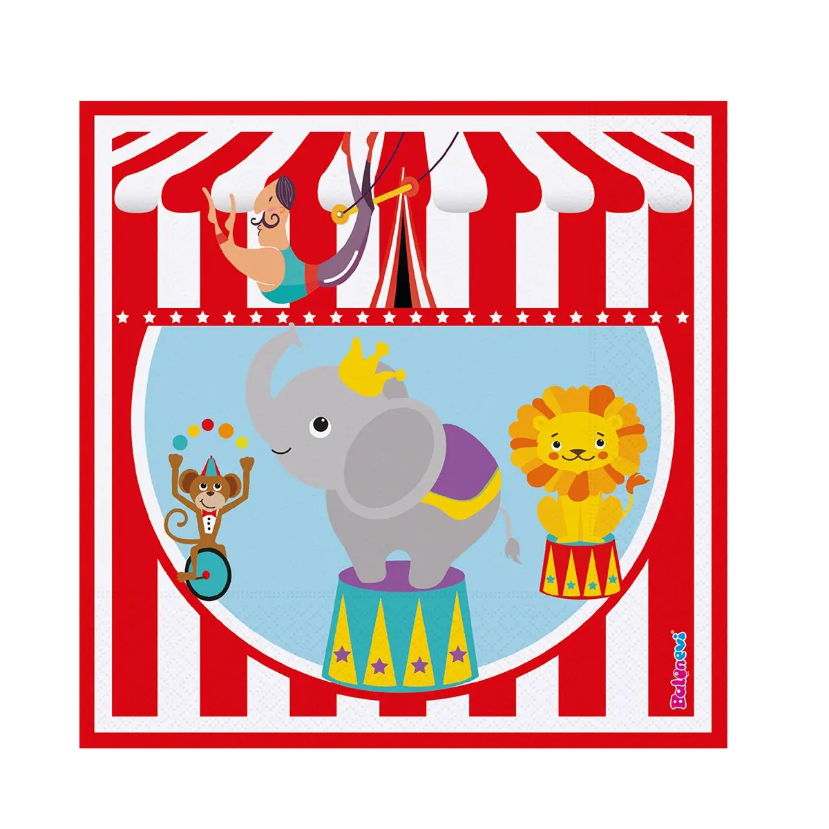 TSR8771 Ballonnen, Circus, Papieren Servet 16 Pcs 33X33 Cm