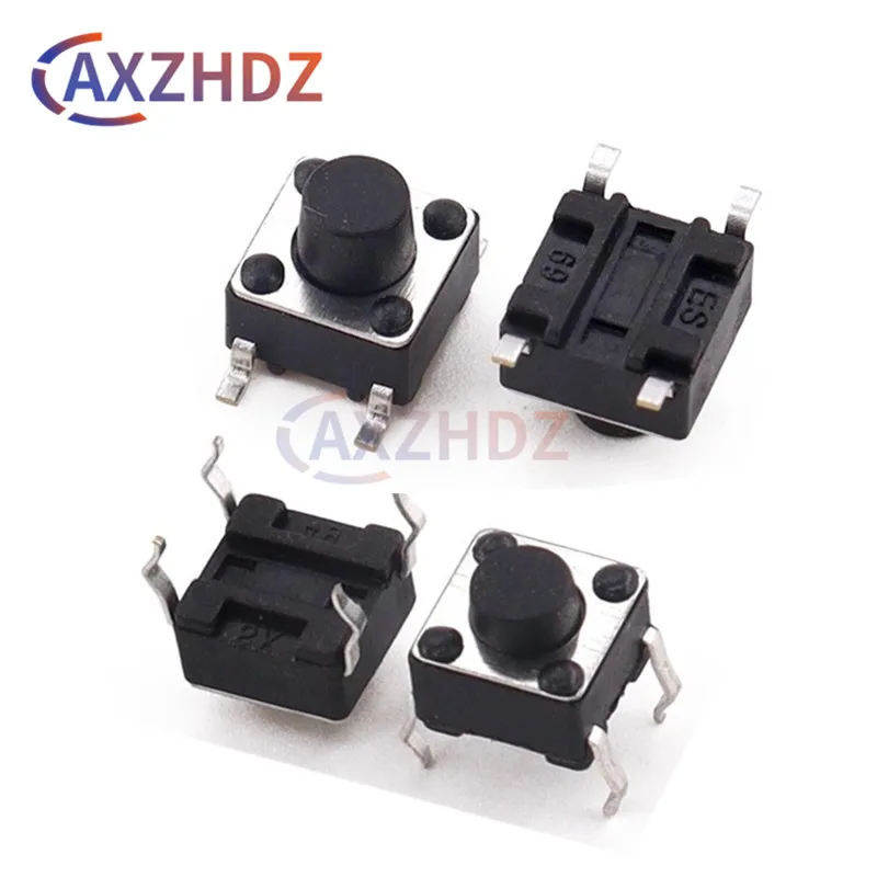 50PCS 6×6MM 4Pin Tactile Switch 6*6*4.3/5/5.5/6/7/8/9/10/11/12/13mm Momentary Tactile Tact Push Button Mini Micro Switch DIP SMD