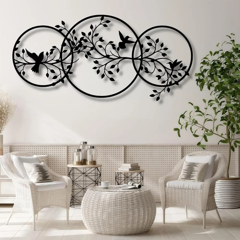 Metal Tree Branch Wall Decor,Metal Hummingbird Wall Art,Elegant Nature Inspired Decor for Living Room ( 35