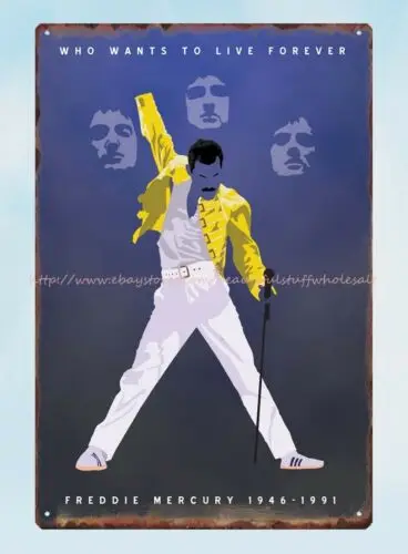 Queen Freddie Mercury metal tin sign garage door decor