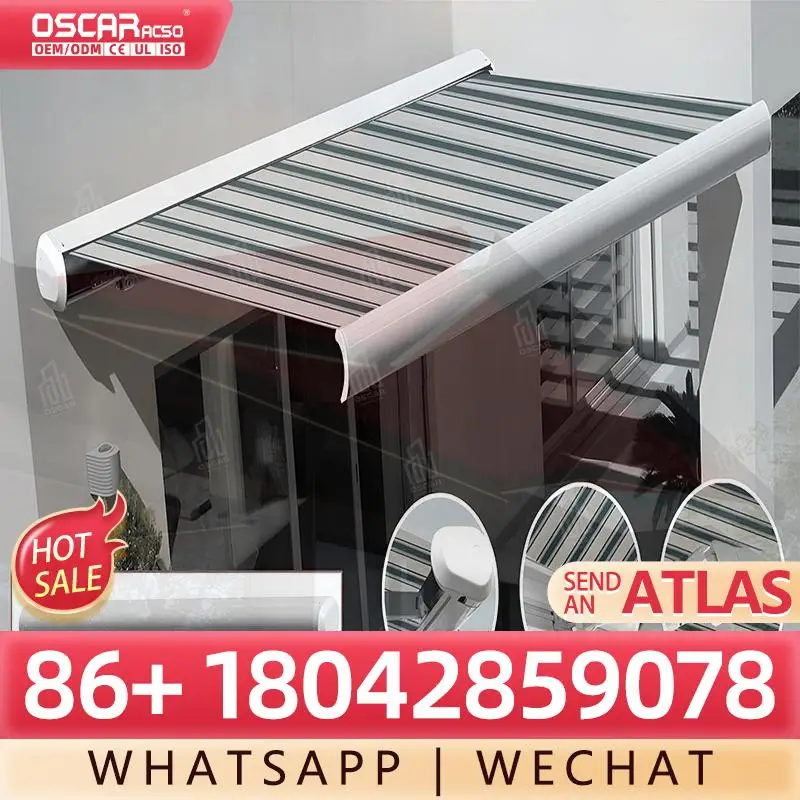 

Waterproof Retractable Sunshade Canopy with LED Light for Restaurant Balcony Customizable PVC Roof Outdoor Shade Shelter Retrac