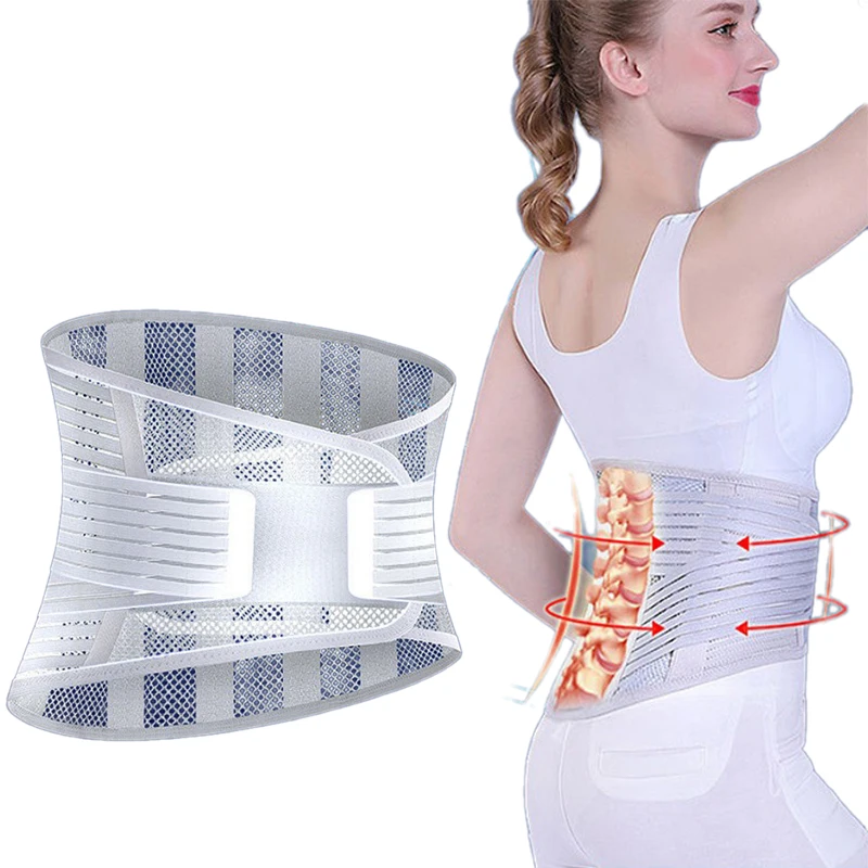 Ceinture de soutien lombaire, Corset de soutien de la colonne vertébrale, ceinture de soutien ergonomique du dos, attelle de taille respirante réglable pour le travail