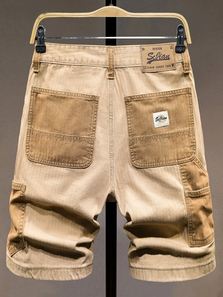 

Высококачественные хлопковые рабочие шорты для мужчин, американские, для активного отдыха, с усиленными вставками, прямого кроя, летние, модные, брендовые, средней длины.