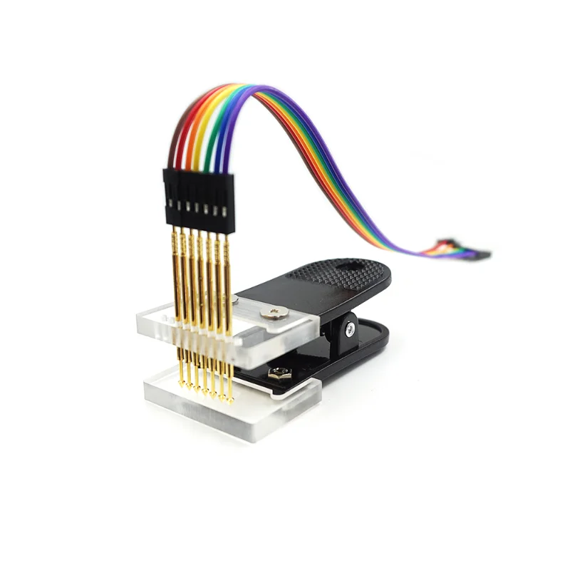 Gold-plated Pogo Pins 3P 4P 5P 6P 7P 8P 9P 10P Probe Clip Tool PCB Program Download Burn 2.54mm Pin Pitch Clamp Fixture