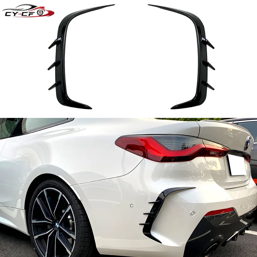 Rear Bumper Splitter Spoiler Air Vent Cover Spoiler For BMW 4 Series G22 G23 425i 430i M440i M Sport Black Body Kits Tuning