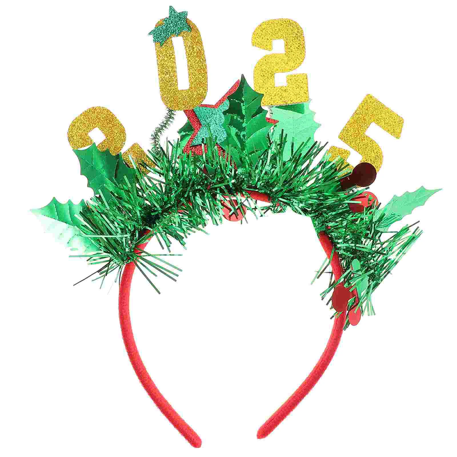 

Headband Decorations Christmas Headpiece Flash 2025 New Year Plastic Hair Tiara