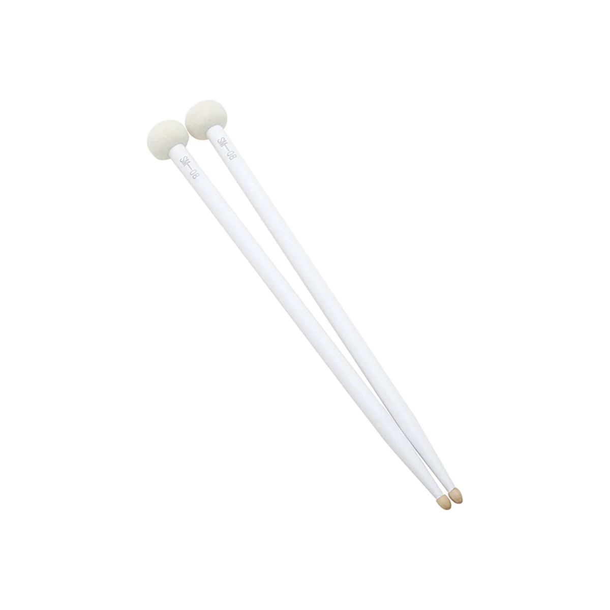 1 Pair Head Drum Sticks White Timpani Drumsticks Felt Percussion Instrument Practice Playing Double-Head Drum Hammer