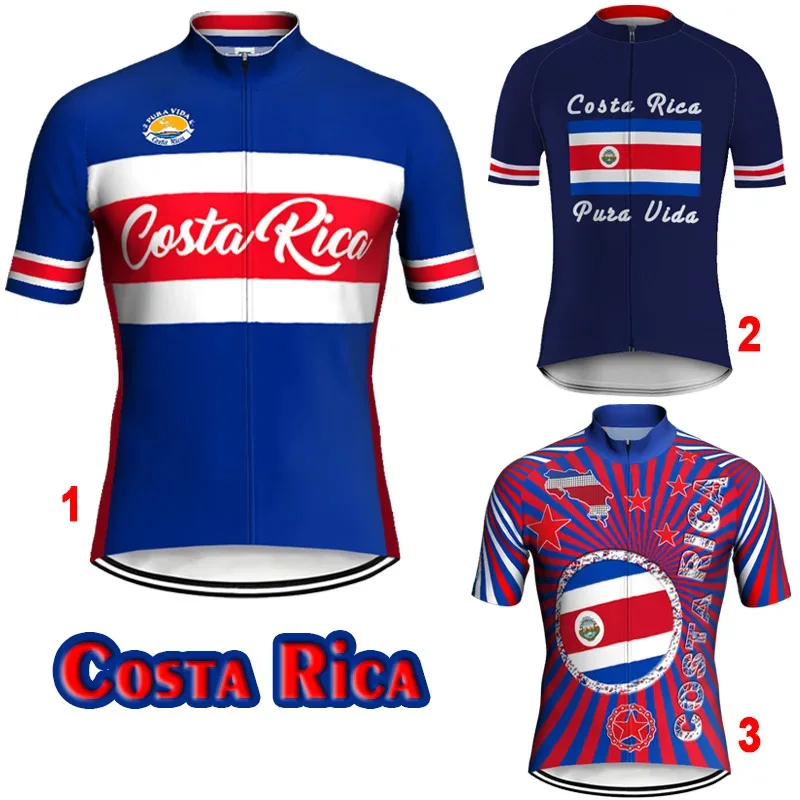 Cycling Jersey Costa Rica, Short Sleeve Shirt, Bike Team Clothes, MTB, Downhill Bicycle, Jacket, Sweater, Uniform, Road, Summer