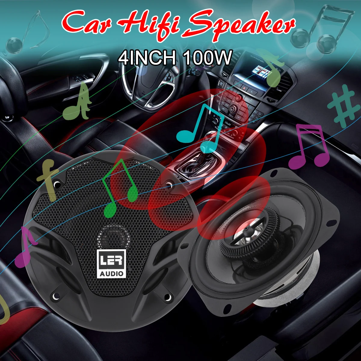 2 шт., автомобильные коаксиальные динамики, 4 дюйма
